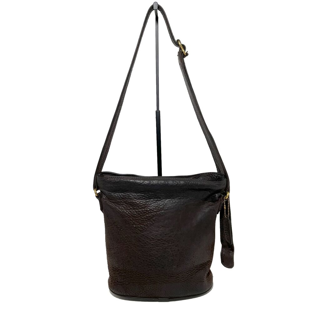 COACH Vintage 4933 Sonoma Nubuc Cowhide Leather Bucket Bag USA Dark Brown